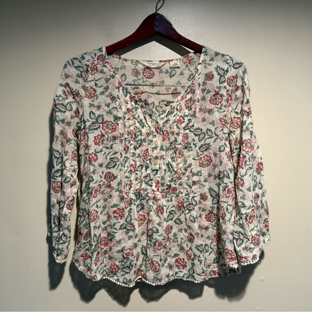 Denim & Supply Floral Boho Blouse Ralph Lauren size small